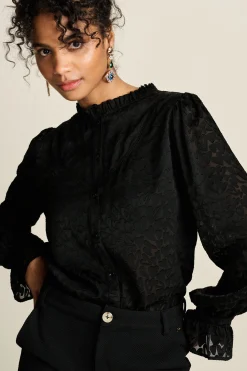 BLOUSE Hearts Black>POM Amsterdam Best
