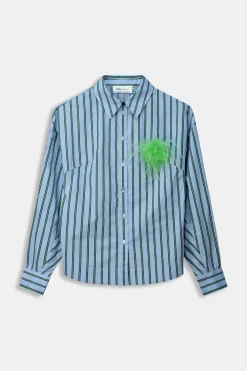 BLOUSE Striped Poplin>POM Amsterdam Outlet