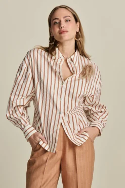 BLOUSE Striped Poplin>POM Amsterdam Clearance