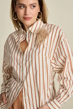 BLOUSE Striped Poplin><noscript><img width=